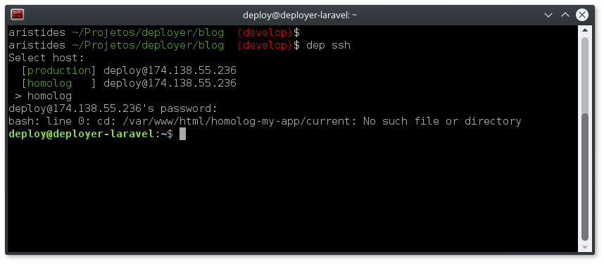 Deploy Laravel 6 utilizando a ferramenta Deployer